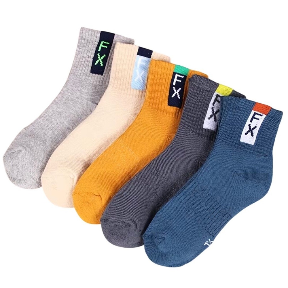Unisex Kids Thick Winter Crew Socks 4-8 YO Colorful Anti-slip Fleece Lined 5 Pk‎